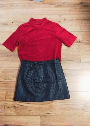 Юбка эко кожа