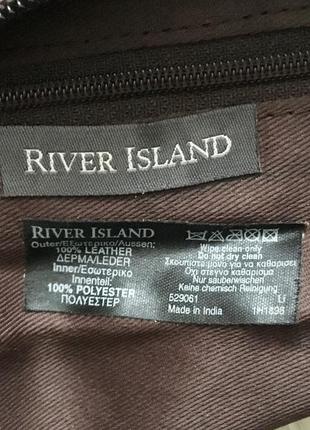 Сумка коричневая, river island, натуральная замша и кожа8 фото