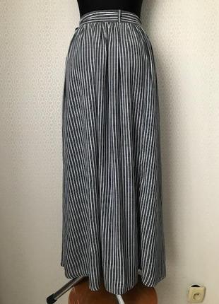 Оригинальная длинная юбка в полоску с пуговицами впереди, размер l  (реально s-m)3 фото