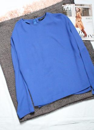 Синя блуза зі змійкою на спині 36 розмір зара zara