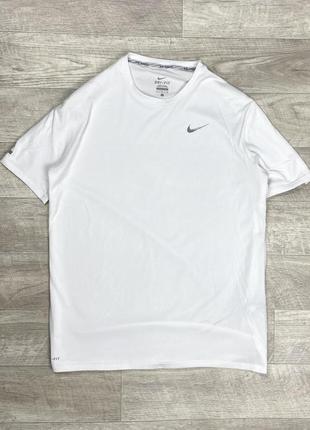 Nike running dri-fit футболка l размер спортивная белая оригинал