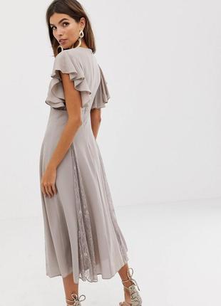 Платье миди с кружевными вставками asos design3 фото
