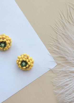 Серьги-гвоздики «желтец»