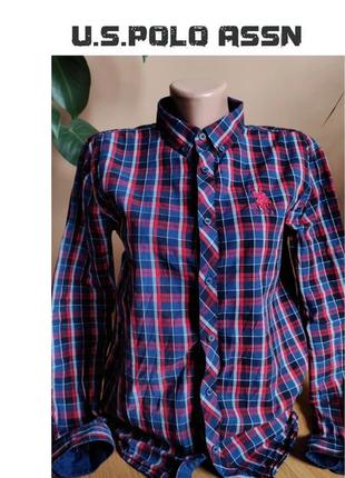 Крутая рубашка в клетку Lyle & Scott Plus Polo met een gekleurd randje in marineblauw (оригинал)