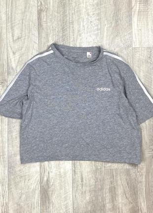 Adidas футболка s размер женская спортивная серая оригинал