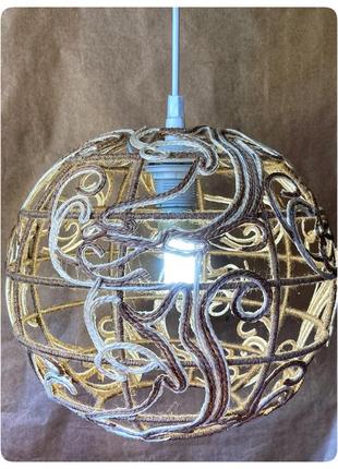 Люстра з джутовою філігранню2 фото