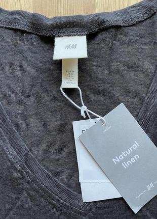 Льняная футболка бренда h&m4 фото