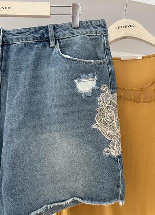 Крутые джинсовые шорты батал с вышивкой george2 фото