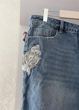 Крутые джинсовые шорты батал с вышивкой george4 фото