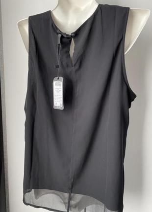 Класичний чорний топ блуза без рукав2 фото