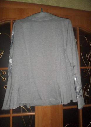 Жакет пиджак серый большой размер4 фото