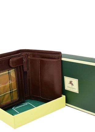 Чоловічий портмане гаманець visconti підкладка забарвлення burberry /8370/