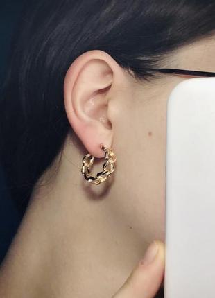 Серьги золотистые цепочки кольца кольца серьги