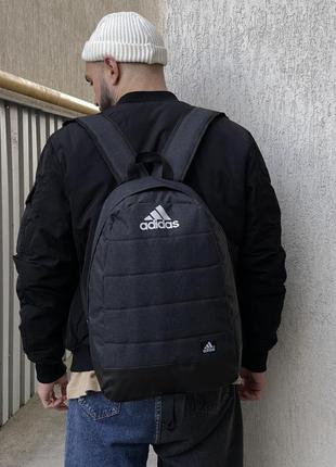 Рюкзак матрас темный меланж adidas (белое лого)1 фото