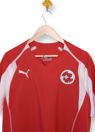 Винтажное футбольное джерси сборной швейцарии футболка puma switzerland 2004 2005 2006 домашняя футбольная форма винтаж 2000х y2k xl3 фото