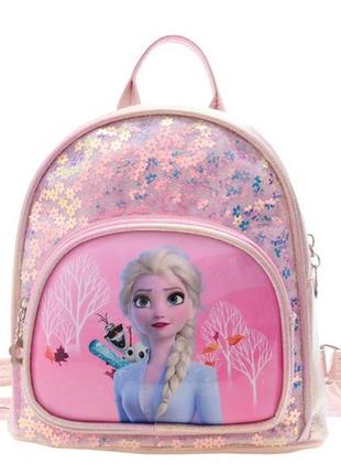 Рюкзак детский прогулочный для девочки дошкольный в садик холодное сердце frozen yi wu jiayu розовый