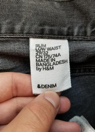 Чоловічі джинси slim low waist denim h&m 29x326 фото