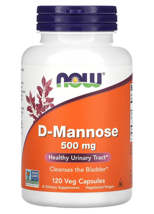 Now foods, d-манноза, 500 мг, 120 рослинних капсул