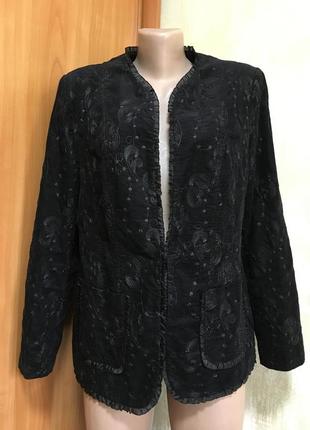 Эффектный вельветовый жакет,пиджак с вышивкой,100%коттон