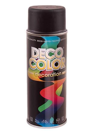 Deco color краска аэроз. 400ml decoration/чёрный блеск (720149)