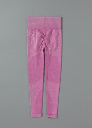 Спортивный костюм в рубчик лосины и топ на молнии бледно-розового цвета, размер s10 фото