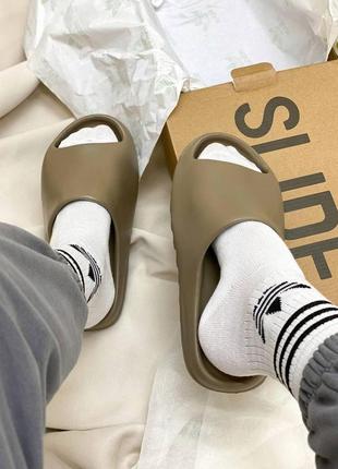 Шлепанцы adidas yeezy slide lite grey мужские и женские адидас изи слайды6 фото