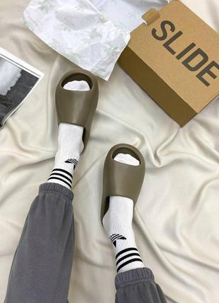 Шлепанцы adidas yeezy slide lite grey мужские и женские адидас изи слайды3 фото