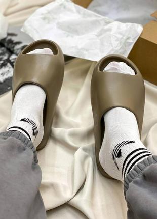 Шлепанцы adidas yeezy slide lite grey мужские и женские адидас изи слайды1 фото