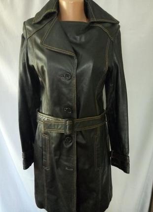 Распродажа!  стильный кожаный плащ, пальто, куртка, винтаж1 фото