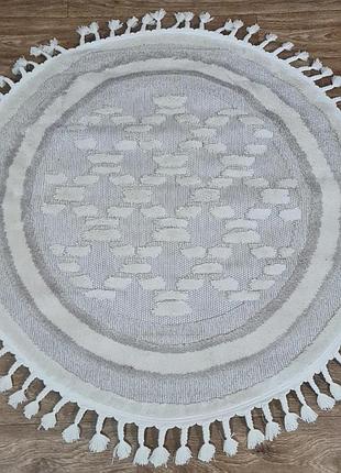 Килим круглий 1.6х1.6м kendi 0532 крем