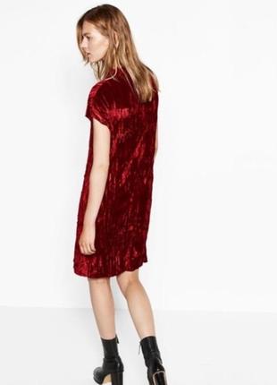 Zara оксамитове плаття прямого крою4 фото
