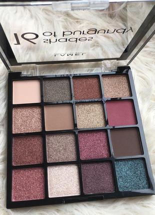 Lamel make up eyeshadow 16 shades of burgundy палетка набір 16 відтінків тіней тіні для повік шимерні матові блискучі