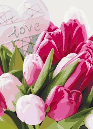 Картина по номерам тюльпани з любов'ю melmil