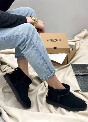 Жіночі черевики ugg ultra mini black чоботи, уги зимові7 фото