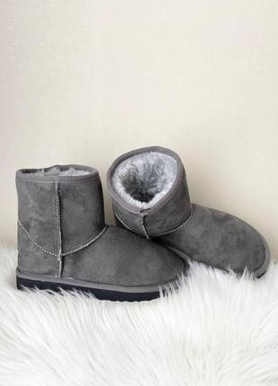 Жіночі черевики ugg vegan grey чоботи, уги зимові8 фото