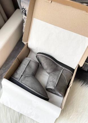 Жіночі черевики ugg vegan grey чоботи, уги зимові10 фото