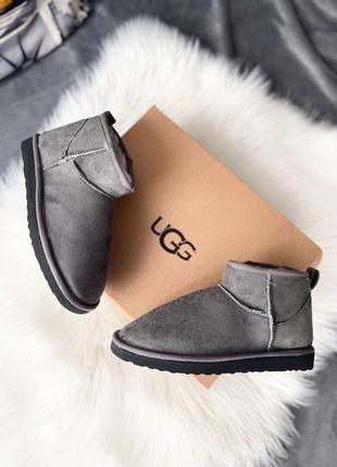 Жіночі черевики ugg ultra mini vegan grey чоботи, уги зимові7 фото