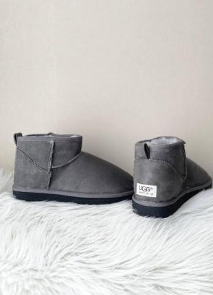 Жіночі черевики ugg ultra mini vegan grey чоботи, уги зимові9 фото