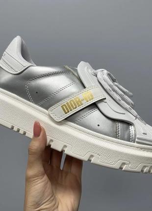 Жіночі кросівки dior id silver white 36