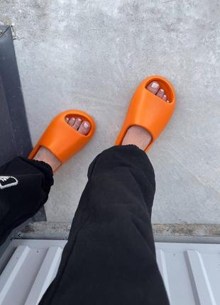 Шлепанцы женские   adidas yeezy slide orange адидас изи слайды7 фото