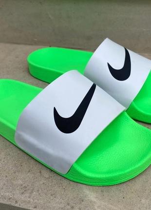 Шльопанці жіночі  nike slides white/green 36