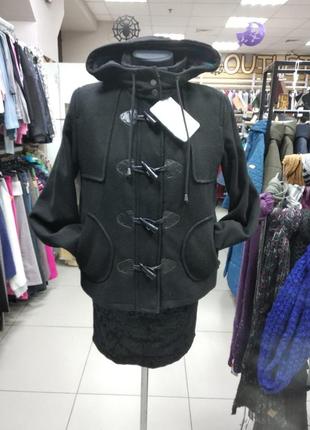 Пальто, женское, короткое, демисезонное, с капюшоном, размер m2 фото