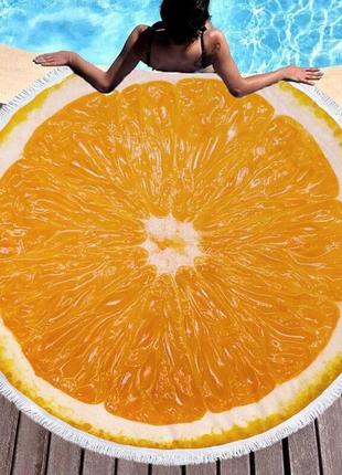 Круглий пляжний килимок shamrock із 3d принтом "апельсин"