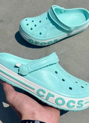 Шлепанцы женские  🐊 crocs logo ‘turquoise’ 36