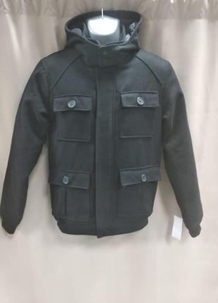 Куртка, пальто, мужское, короткое, с капюшоном, демисезонное, маленькое, размер s1 фото