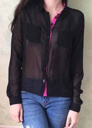 Шифонова блуза, сорочка tally weijl р. xs/s