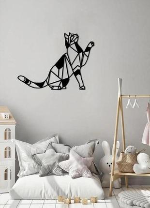 Картина панно із дерева dk розумний кіт (pn152)