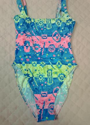 Шикарный стильный яркий сплошной купальник для тренировки3 фото