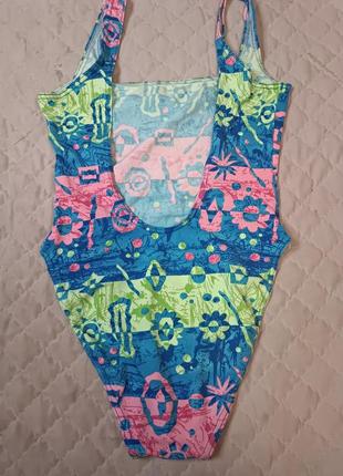 Шикарный стильный яркий сплошной купальник для тренировки6 фото
