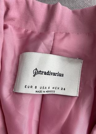 Розовый льняной пиджак блейзер stradivarius2 фото
